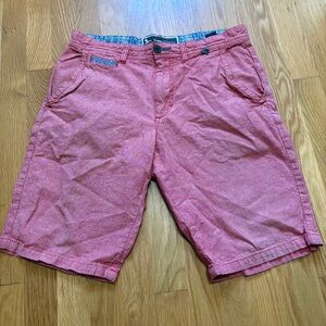 Modern Amusement Mens Chino Shorts 31 Red/Pink Beach Cruise Casual Resort Summer